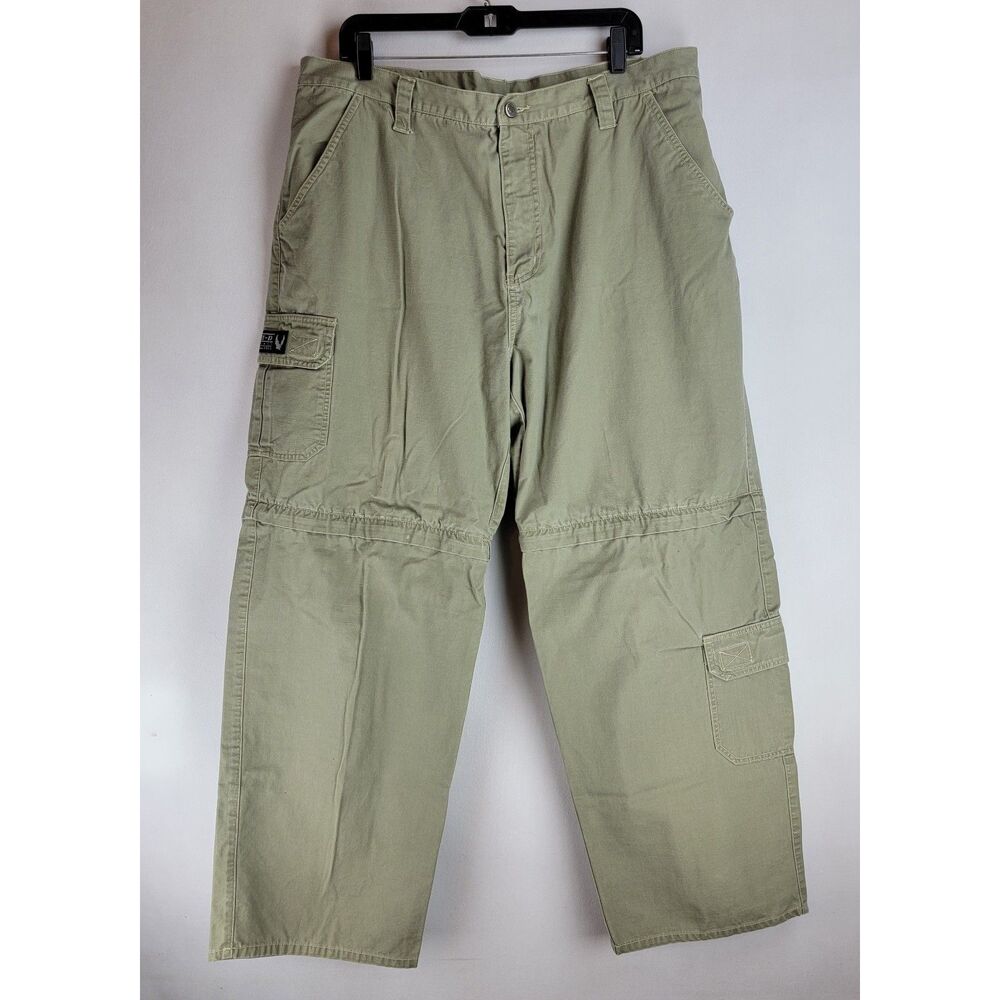 Harley-Davidson Mens Size 40X32 Green Convertible Cotton Cargo Pants